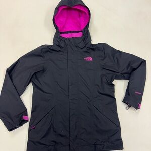 The North Face Girls Lightweight Hooded Hyvent Rain Wind Jacket Size M (10/12)